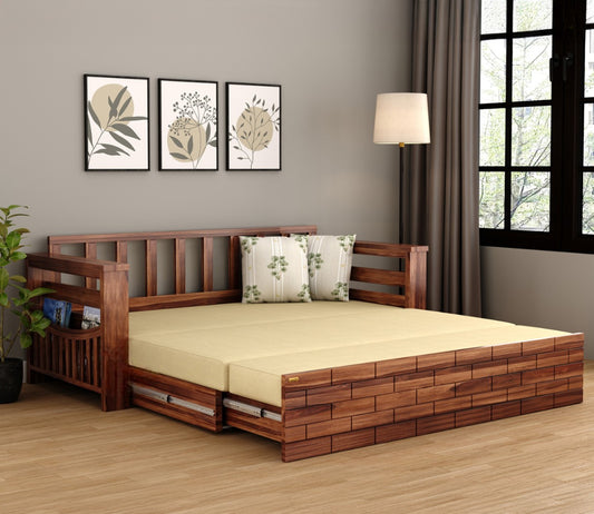 Wooden 3 Seater Sofa Cum Bed for Living Room