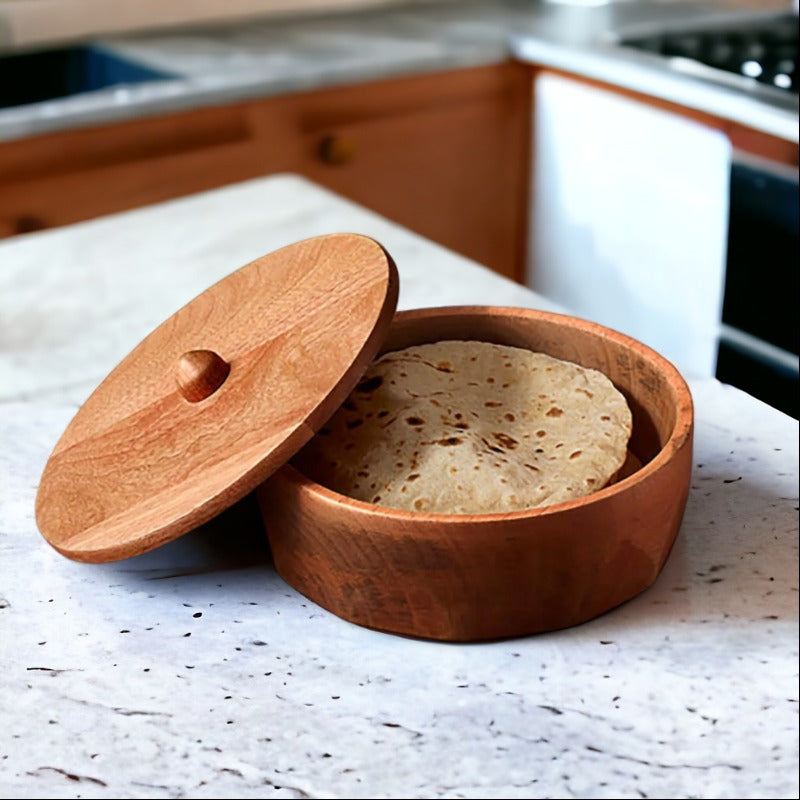 Solid Wood Roti Box for Kitchen Accessories