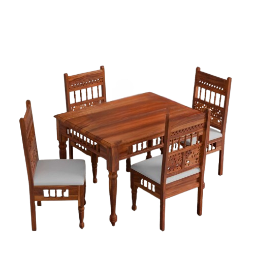 Solid Wood Dining Table 4 Seater Set for Dining Room