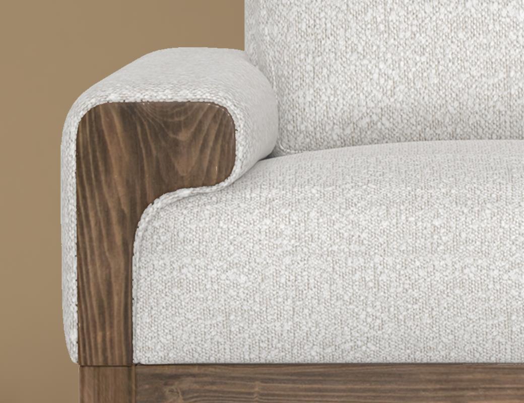 Solid Wood Upholstery Sofa Set 3-Seater for Living Room