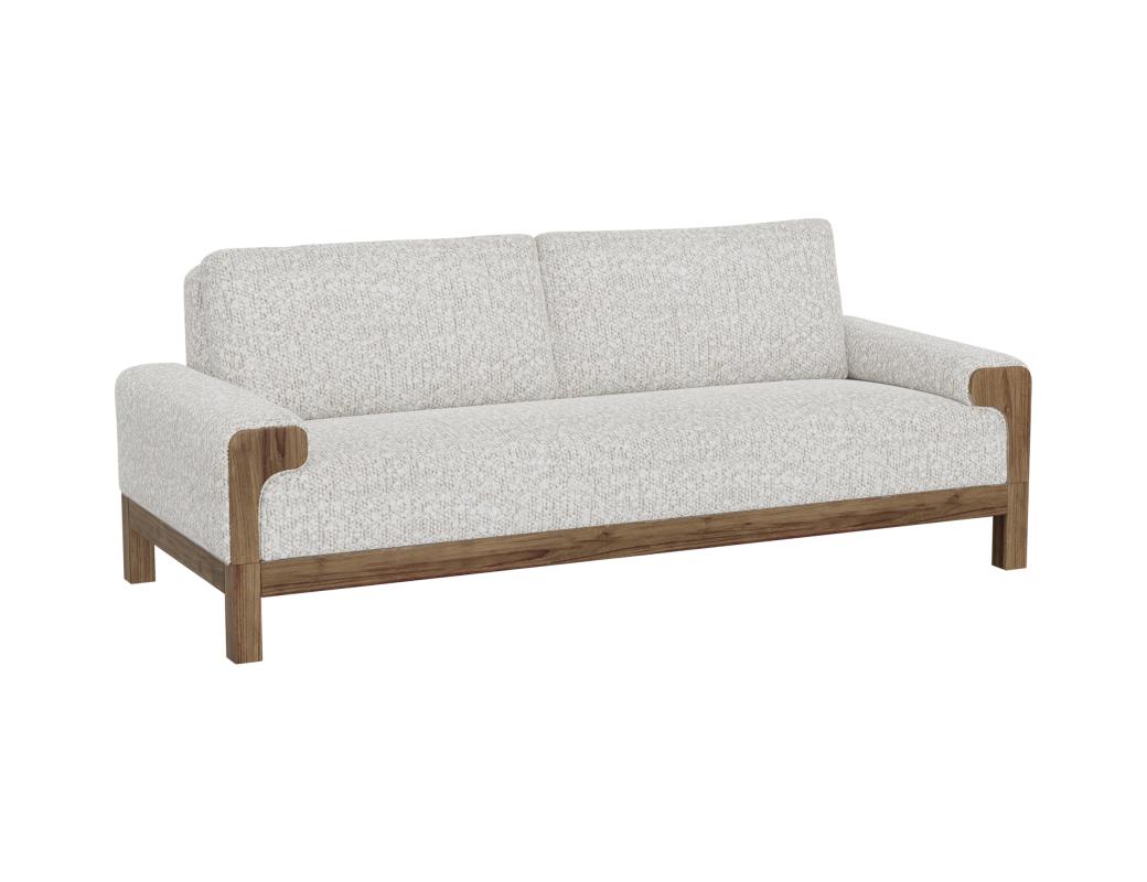 Solid Wood Upholstery Sofa Set 3-Seater for Living Room