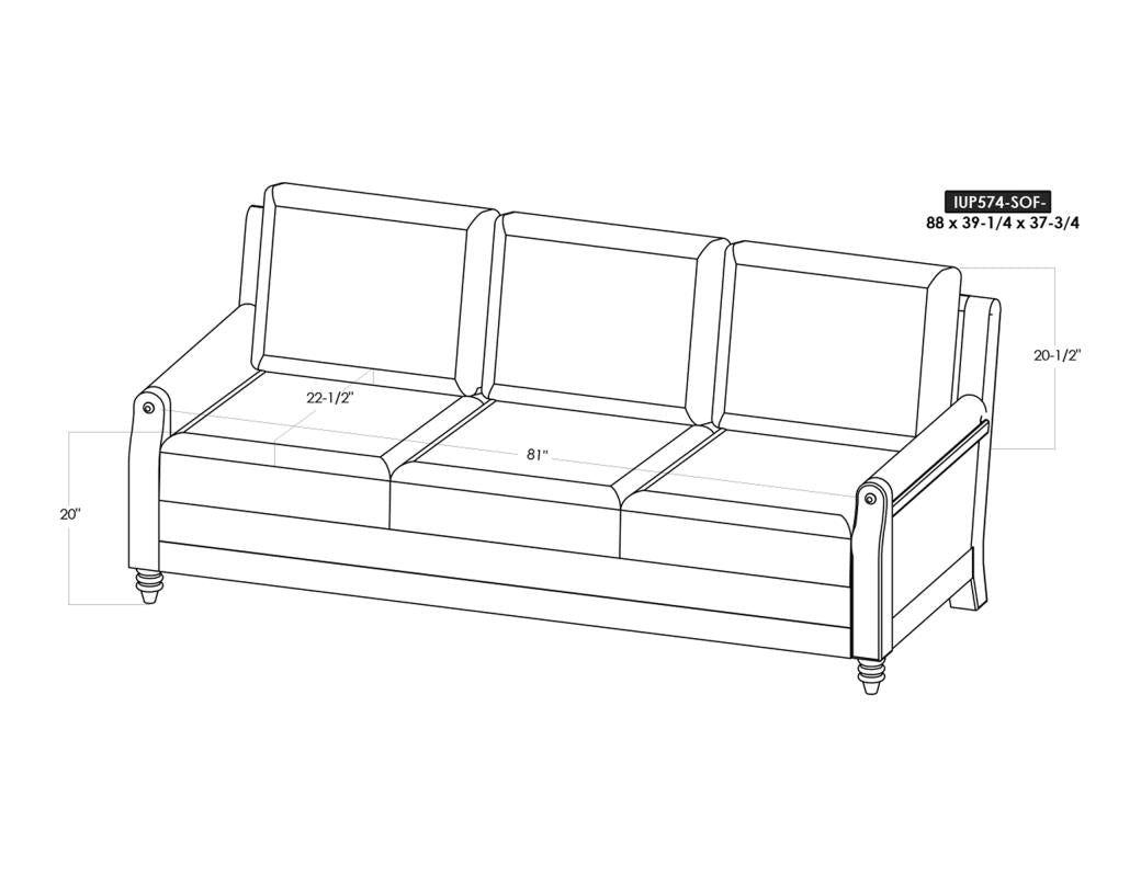 Solid Wood Upholstery 3-Seater Sofa Set for Living Room