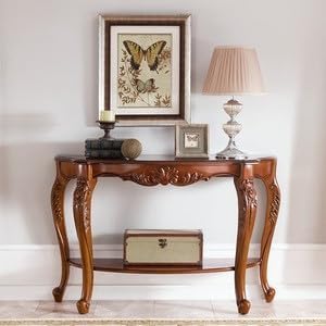 Wooden Half Round Console Table for Living Room