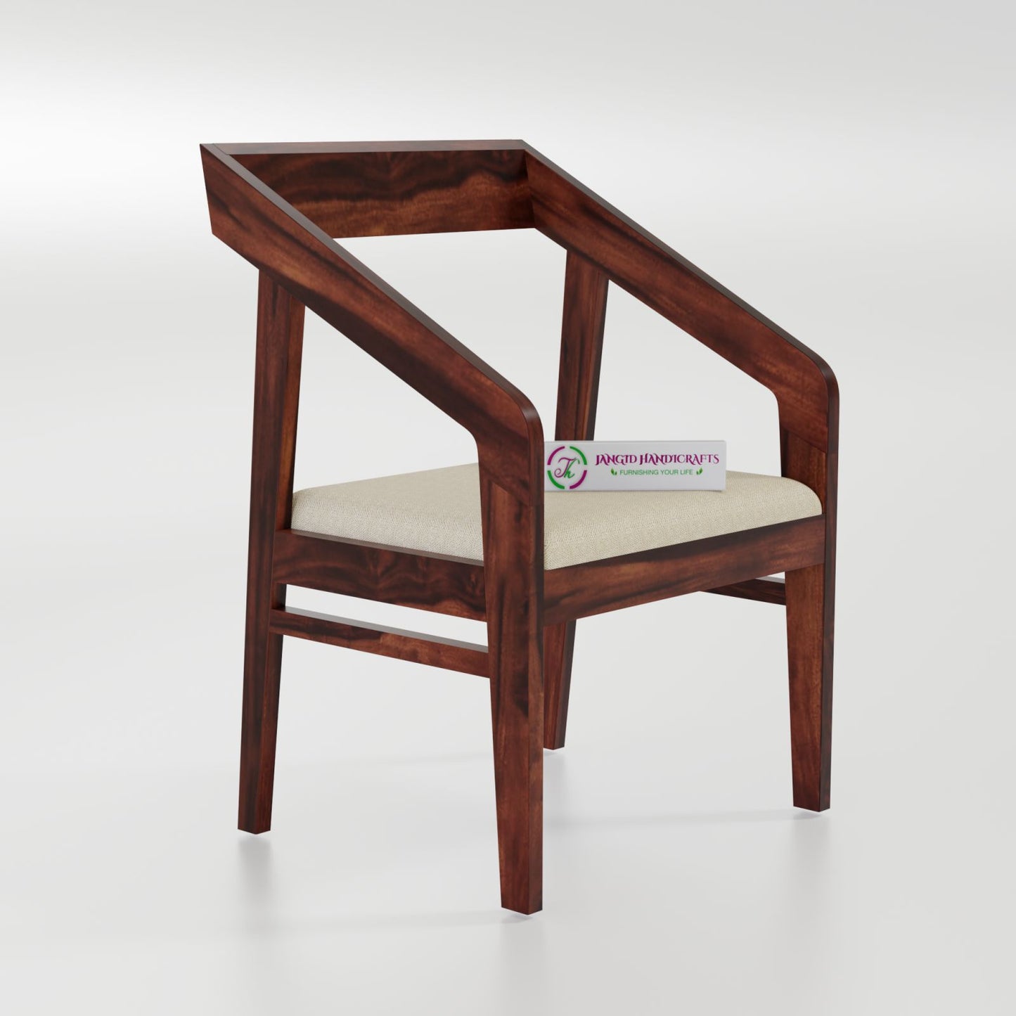 Solid Wood Dining Chair Set of 2 for Dining Room in Walnut Finish