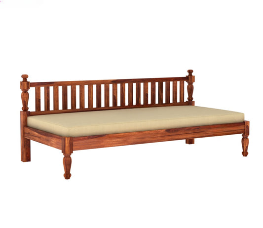 Wooden Divan with Mattress (Honey Finish)