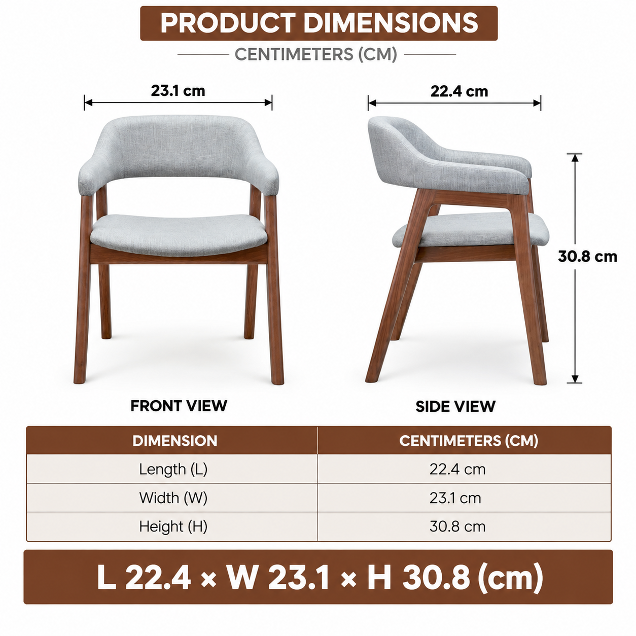 Wooden Dining Arm Chair with Cushioned Seat