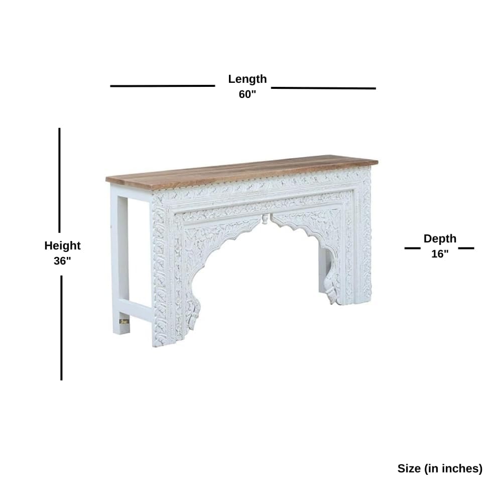 Solid Wood Antique Console Table for Living Room, Drawing Room & Office