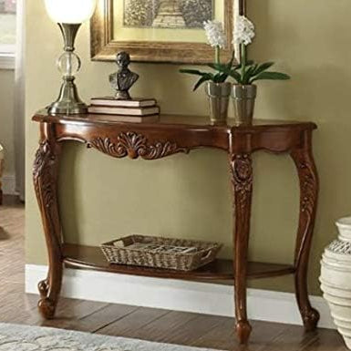 Wooden Half Round Console Table for Living Room