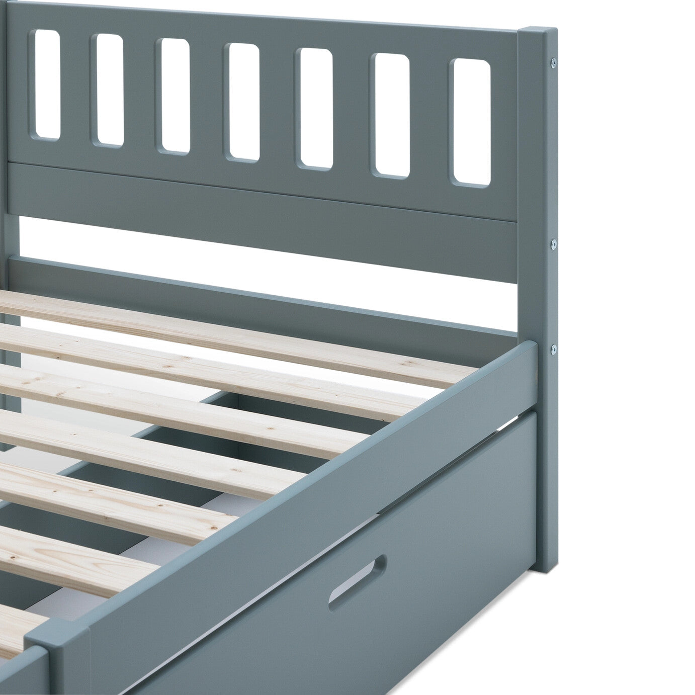 Solid Wood Single Bed with Storage Drawers