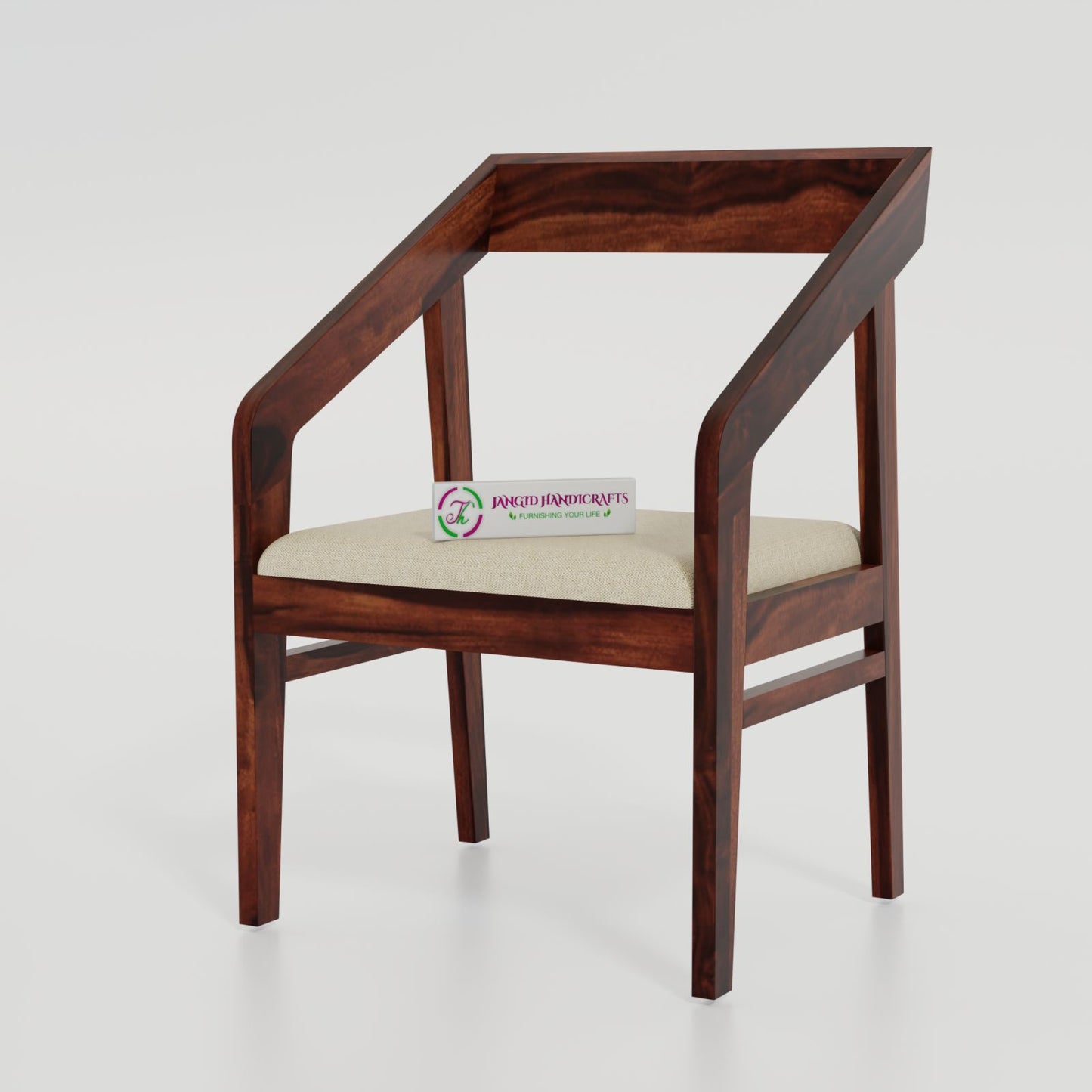 Solid Wood Dining Chair Set of 2 for Dining Room in Walnut Finish