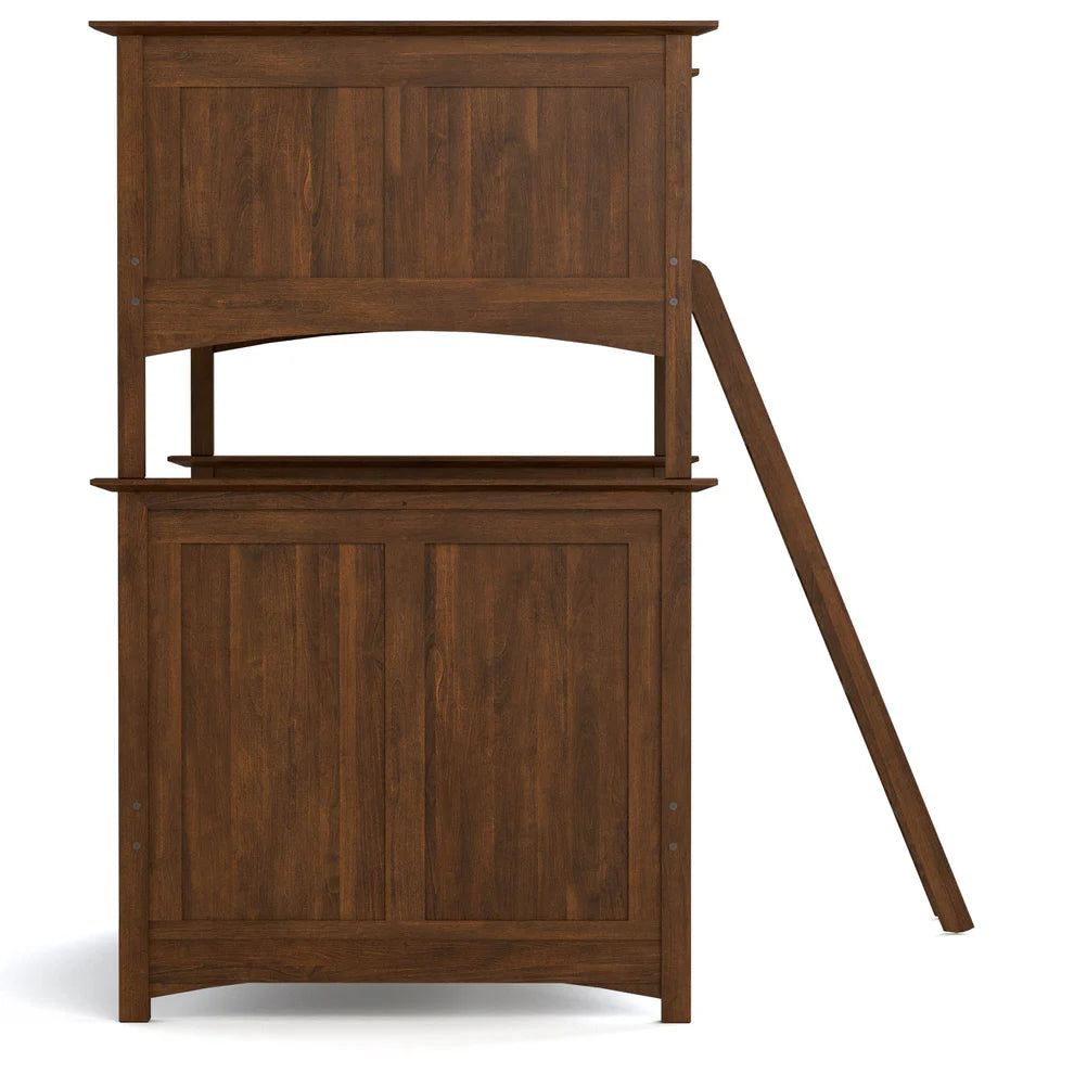 Wooden Bunk Bed with Angled Ladder