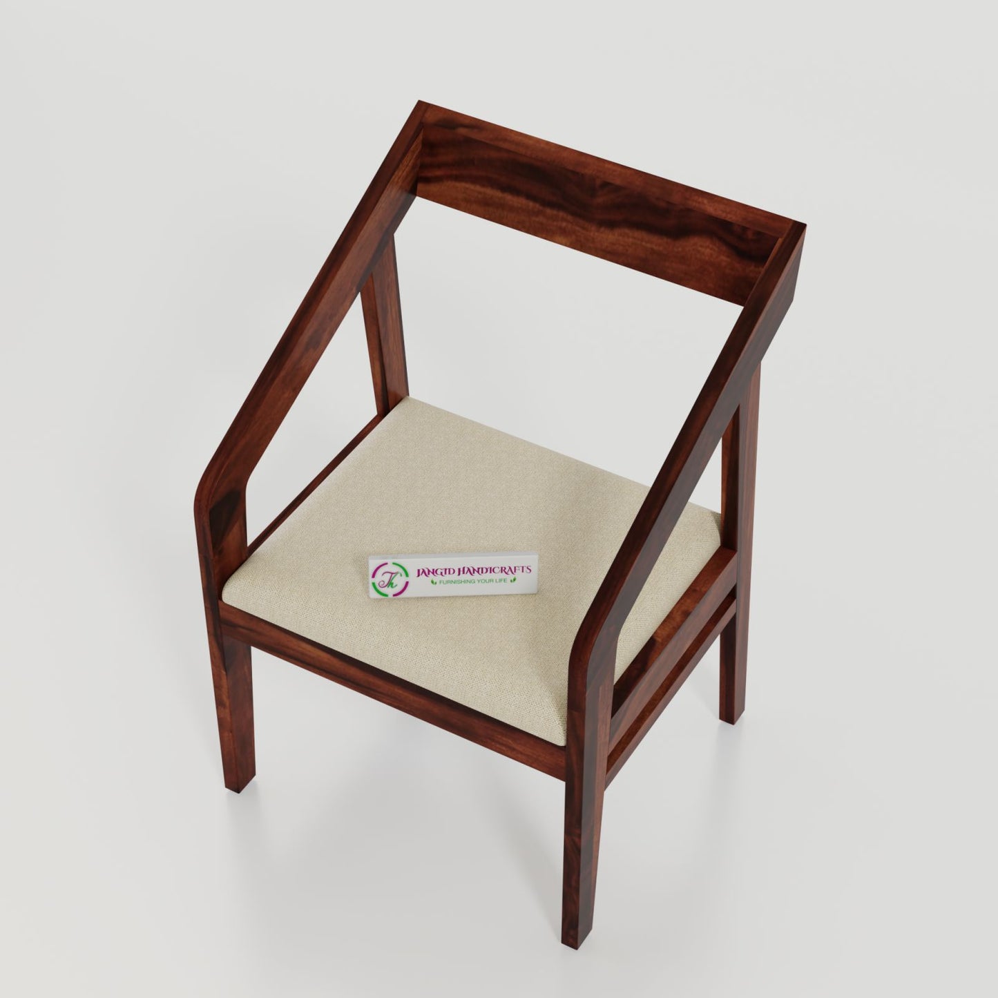 Solid Wood Dining Chair Set of 2 for Dining Room in Walnut Finish