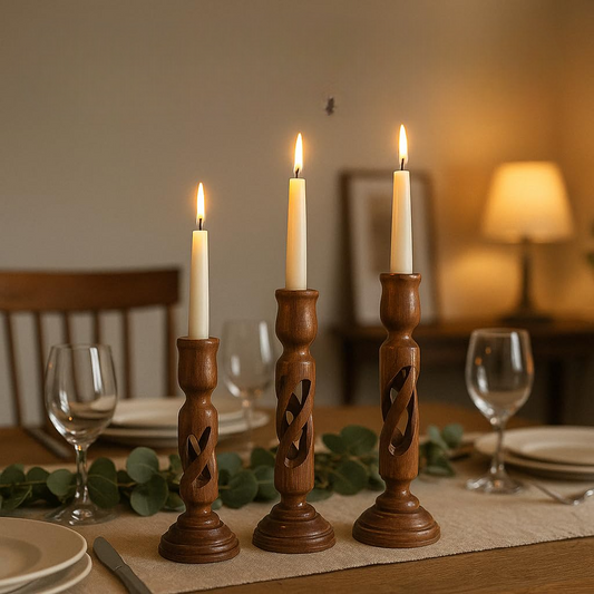 Sheesham Wood Candle Holder Set of 3