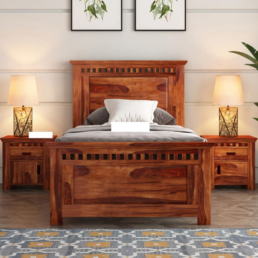 Wooden Single Size Bed without Storage
