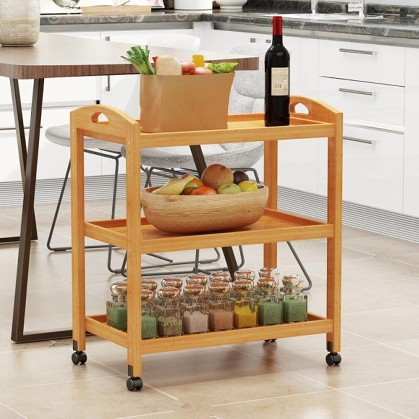 Solid Wood Bar Trolley for Bar Furniture