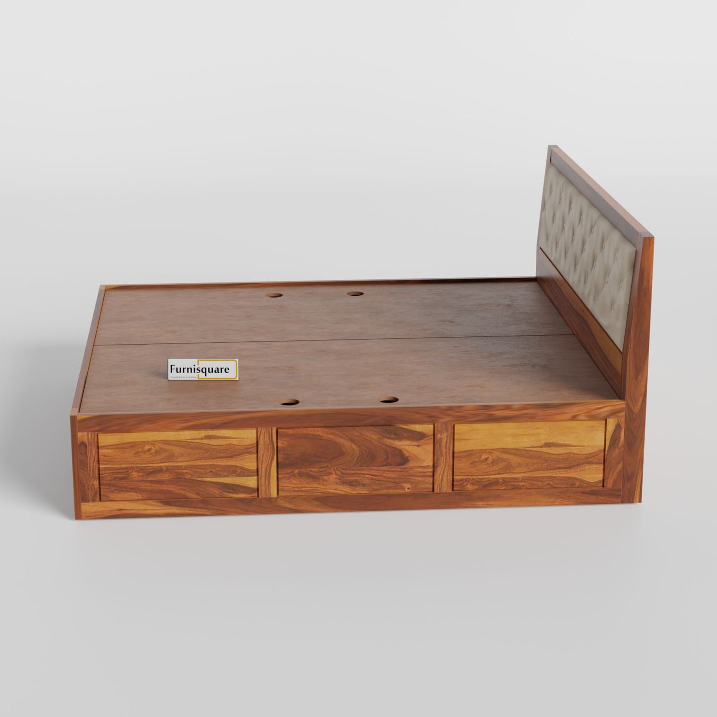 Solid Wood King Size Bed with Storage for Bedroom