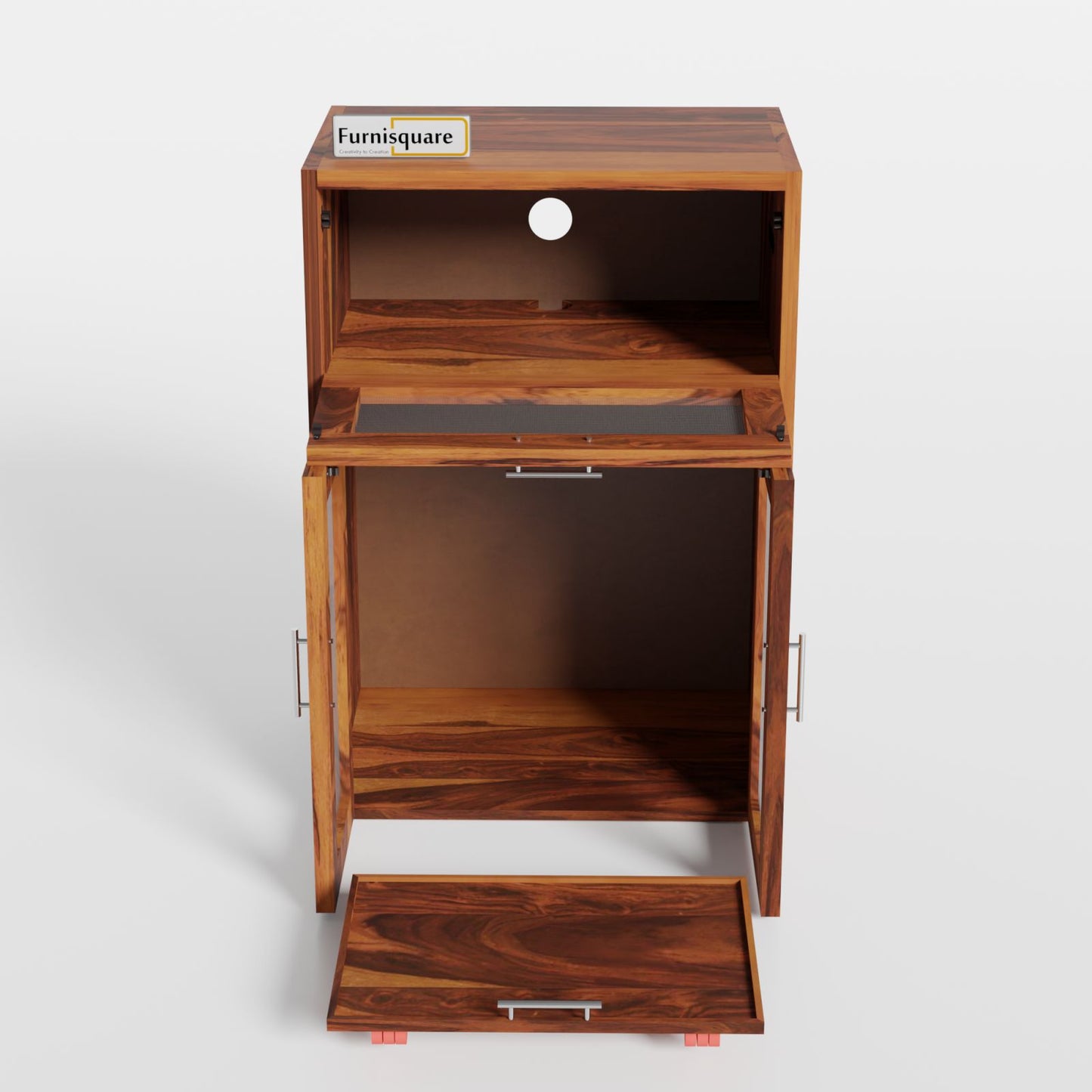 Wooden Storage Cabinet for Battery & Inverter Space