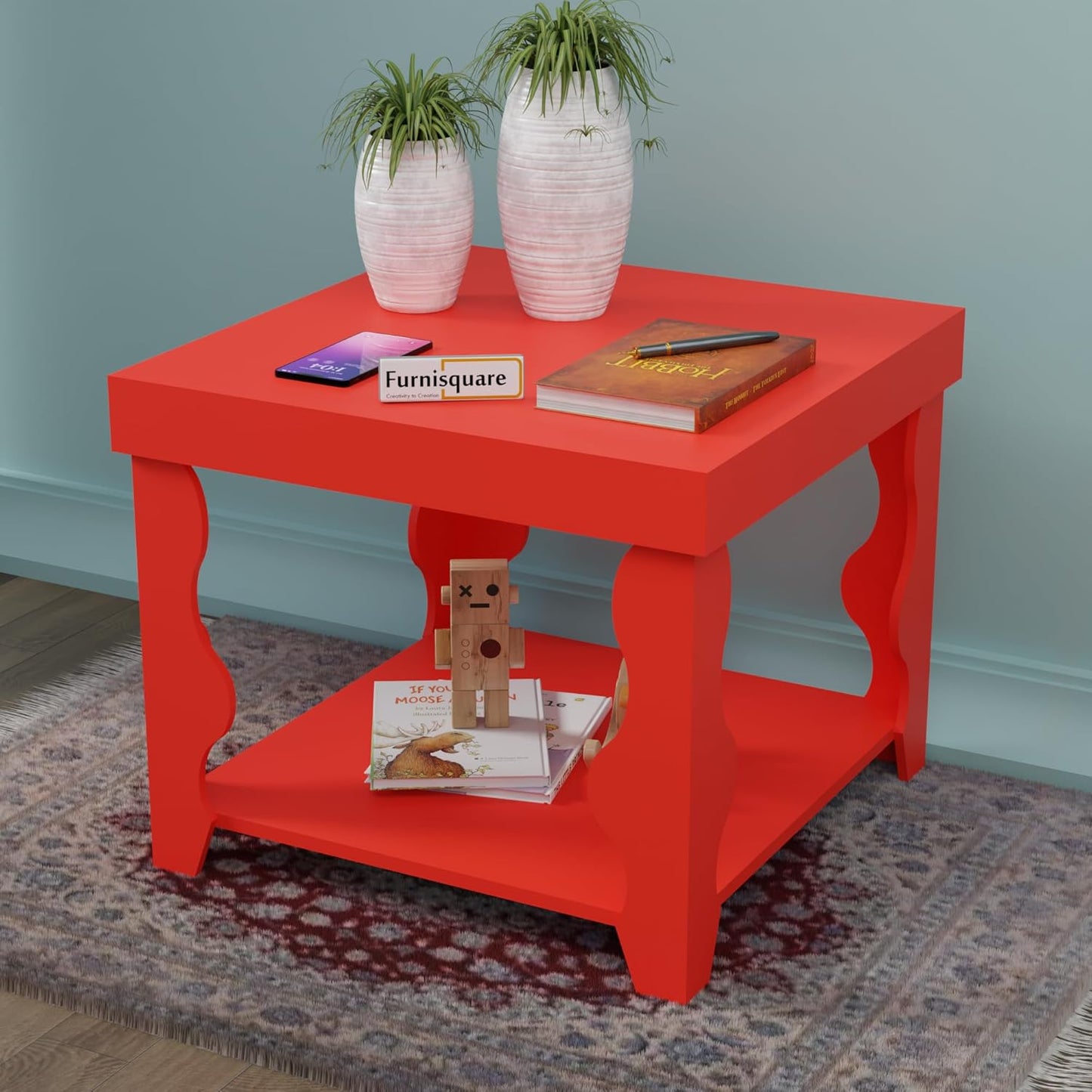 MDF Engineer Wood Traditional End Table for Living Room