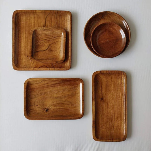Acasia Wood Platters/Tray Set of 6