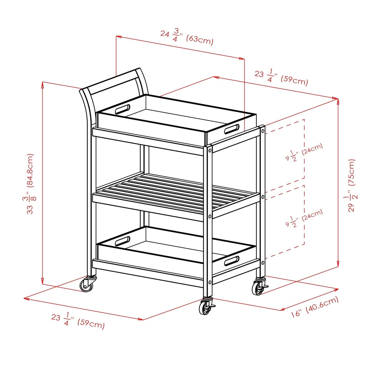 Wooden Bar Trolley for Bar Furniture