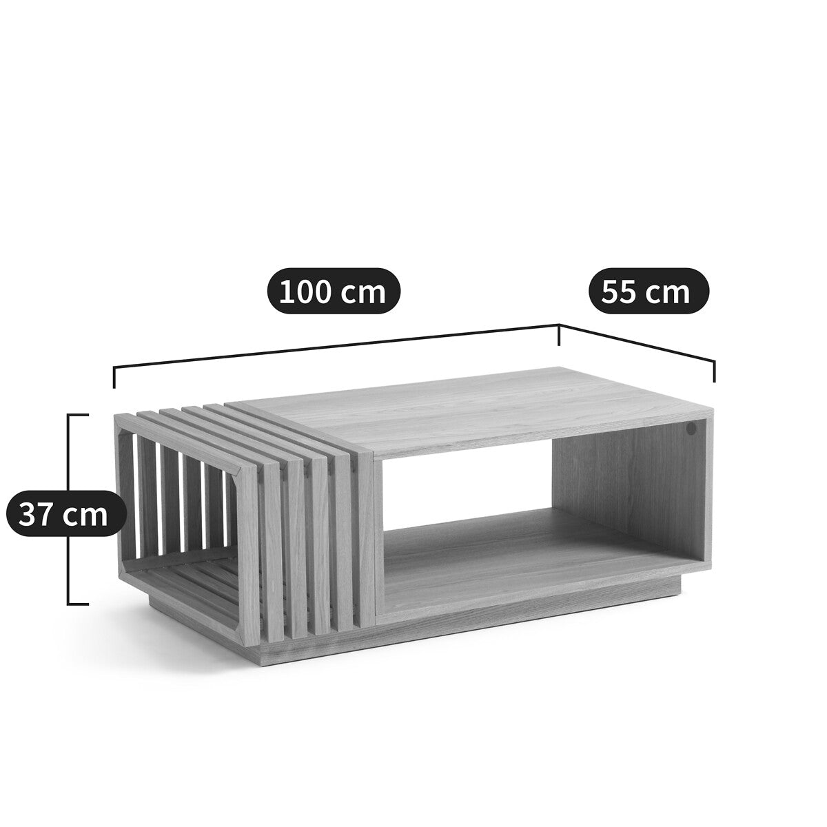 Wooden Coffee Table with Integrated Storage for Living Storage
