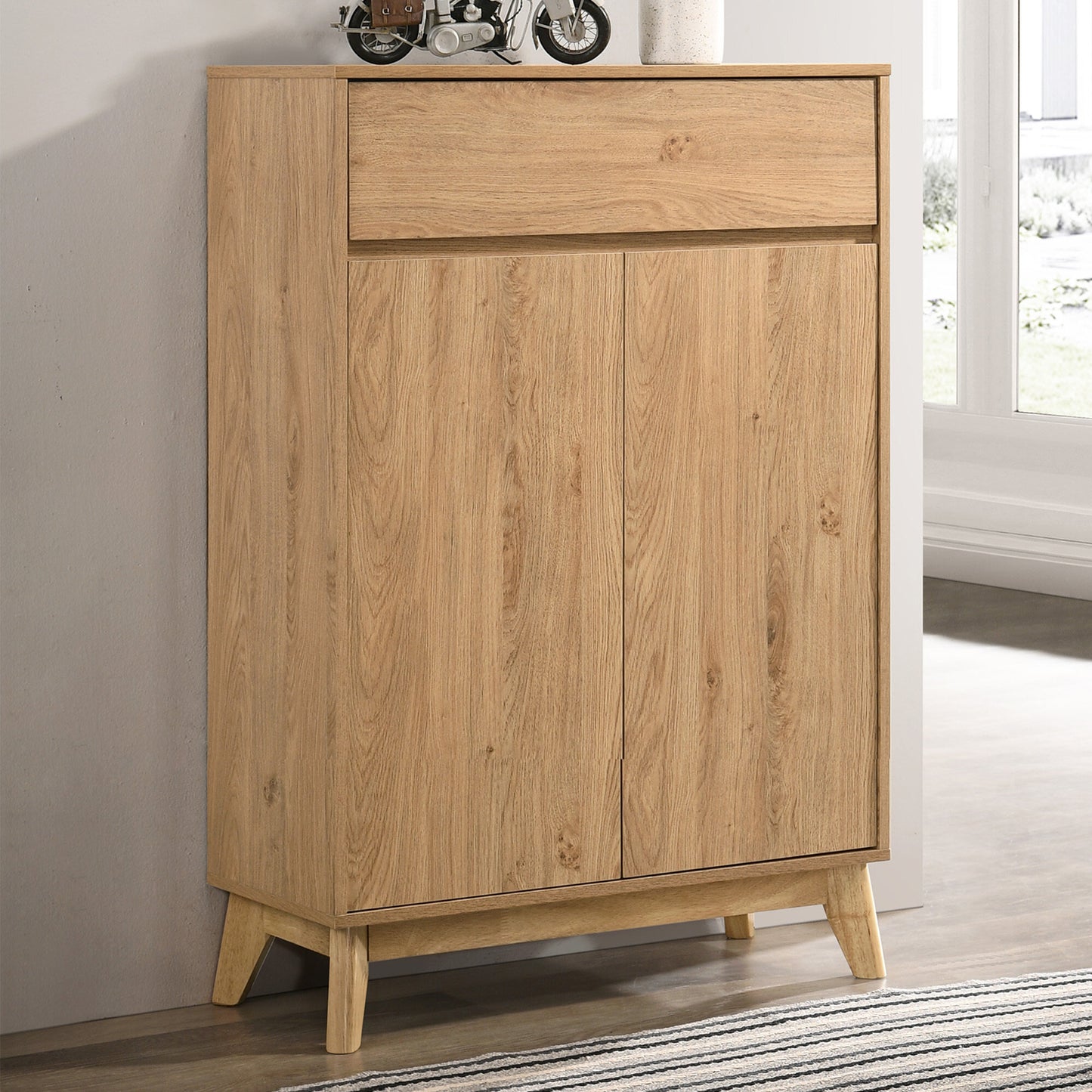 Wooden Sideboard Cabinet for Living Storage in Natural Finish