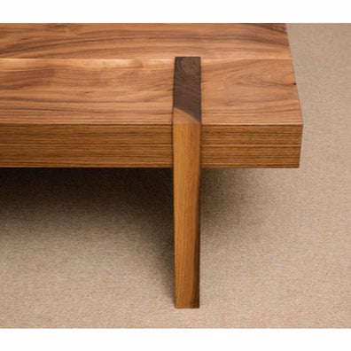 Solid Wood Square Coffee Table with Block Legs