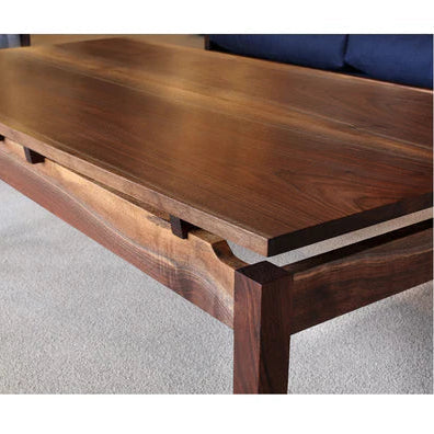 Solid Wood Square Coffee Table with Floating Top