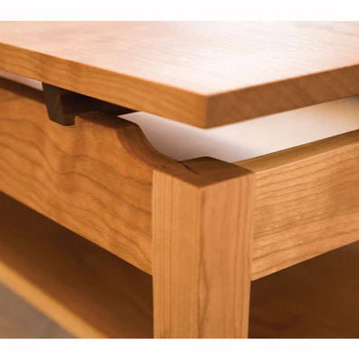 Solid Wood Square Coffee Table with Floating Top