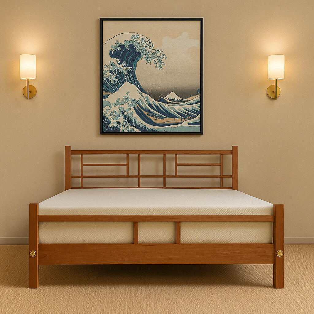 Wooden Queen Size Bed without Storage for Bedroom
