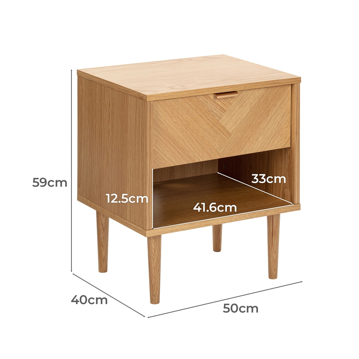 Wooden Bedside Table with Drawer for Bedroom
