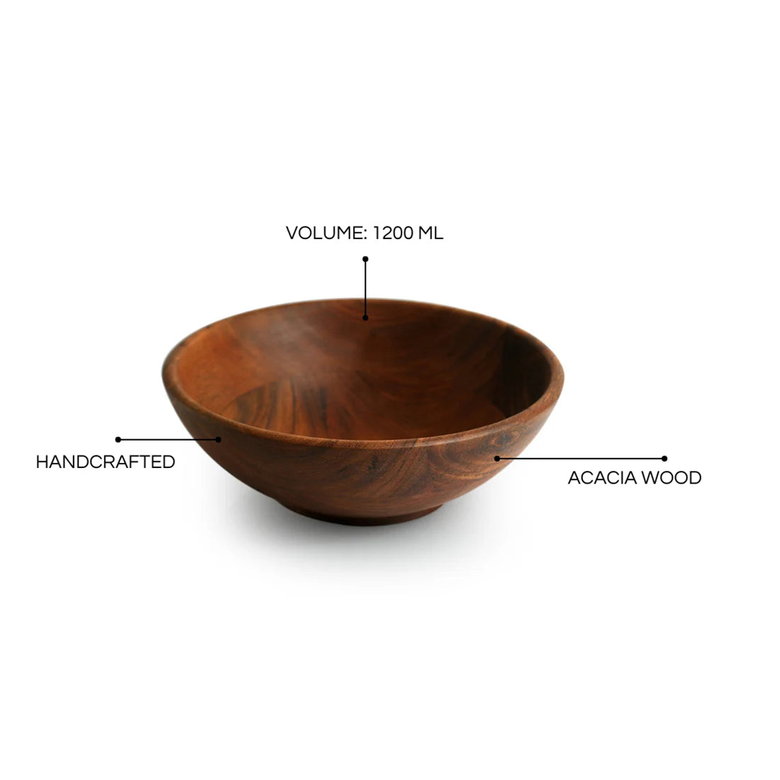Wooden Handcrafted Serving Salad Bowl