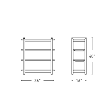 Solid Wood Bookshelf for Living Storage in Walnut Finish