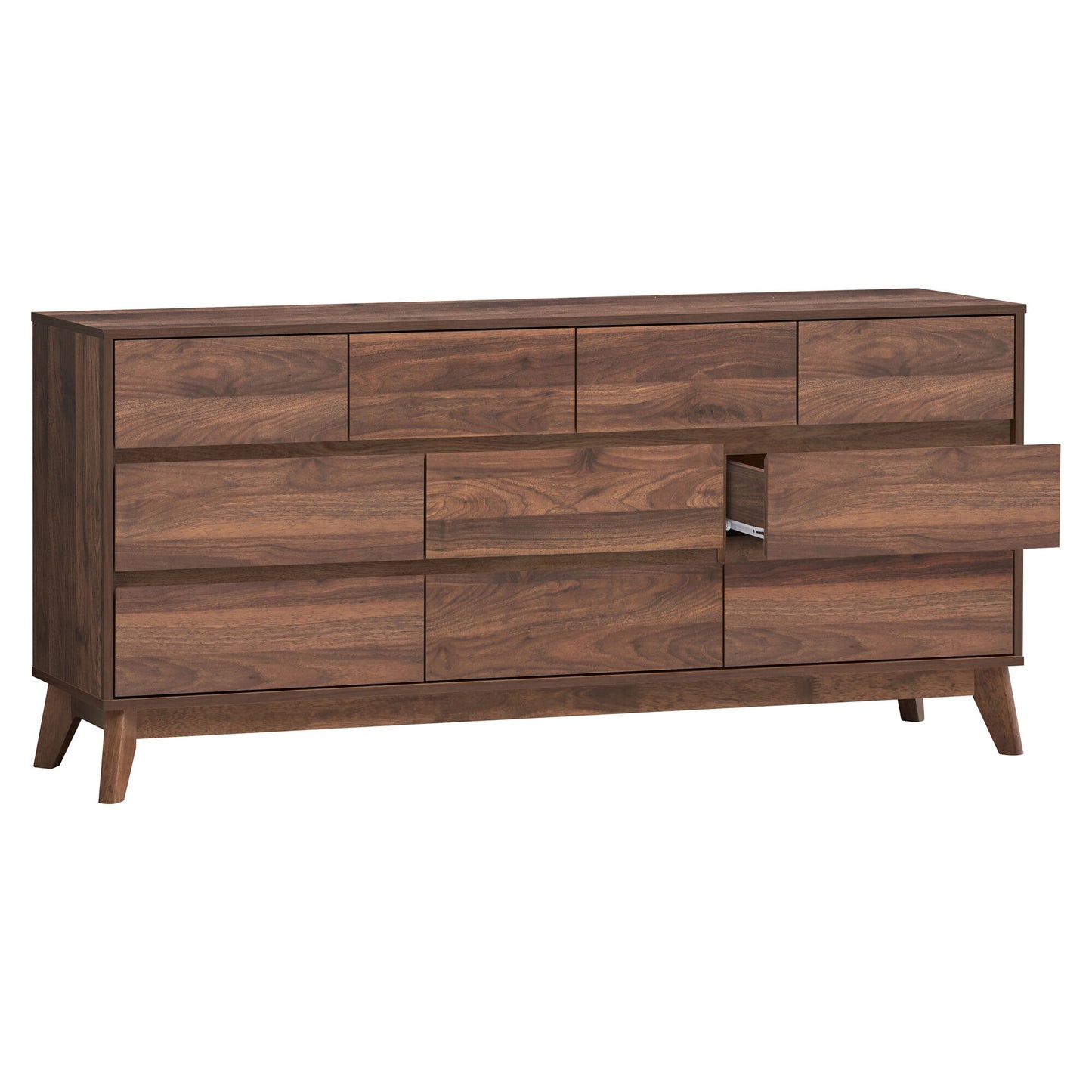 Wooden Chest of Drawer for Living Storage in Walnut Finish