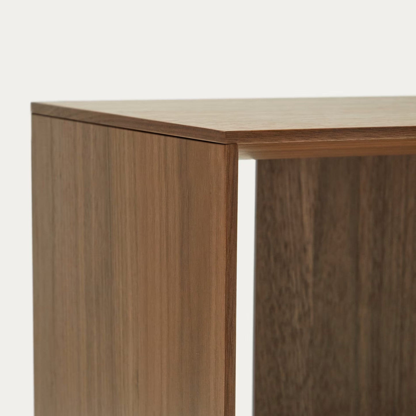Solid Wood Adjustable Bookshelf for Living Storage in Walnut Finish