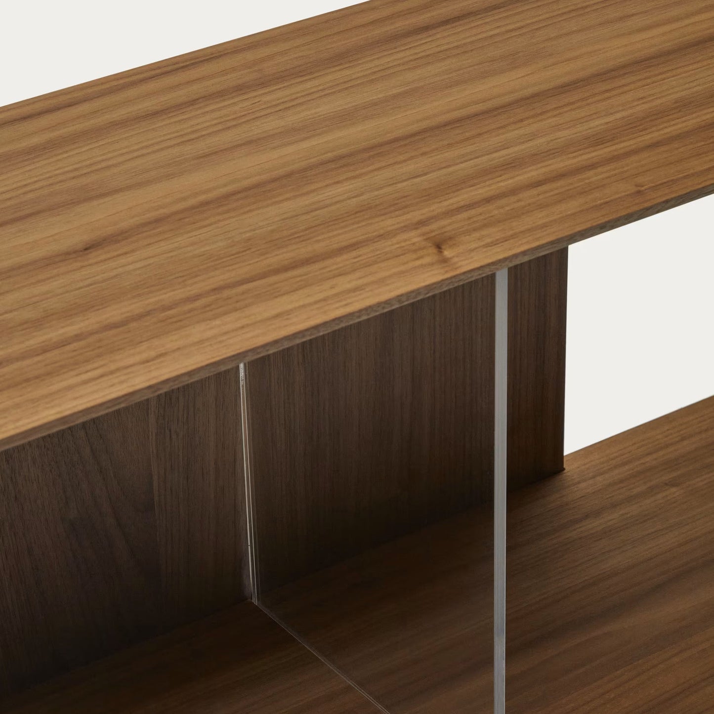 Solid Wood Adjustable Bookshelf for Living Storage in Walnut Finish