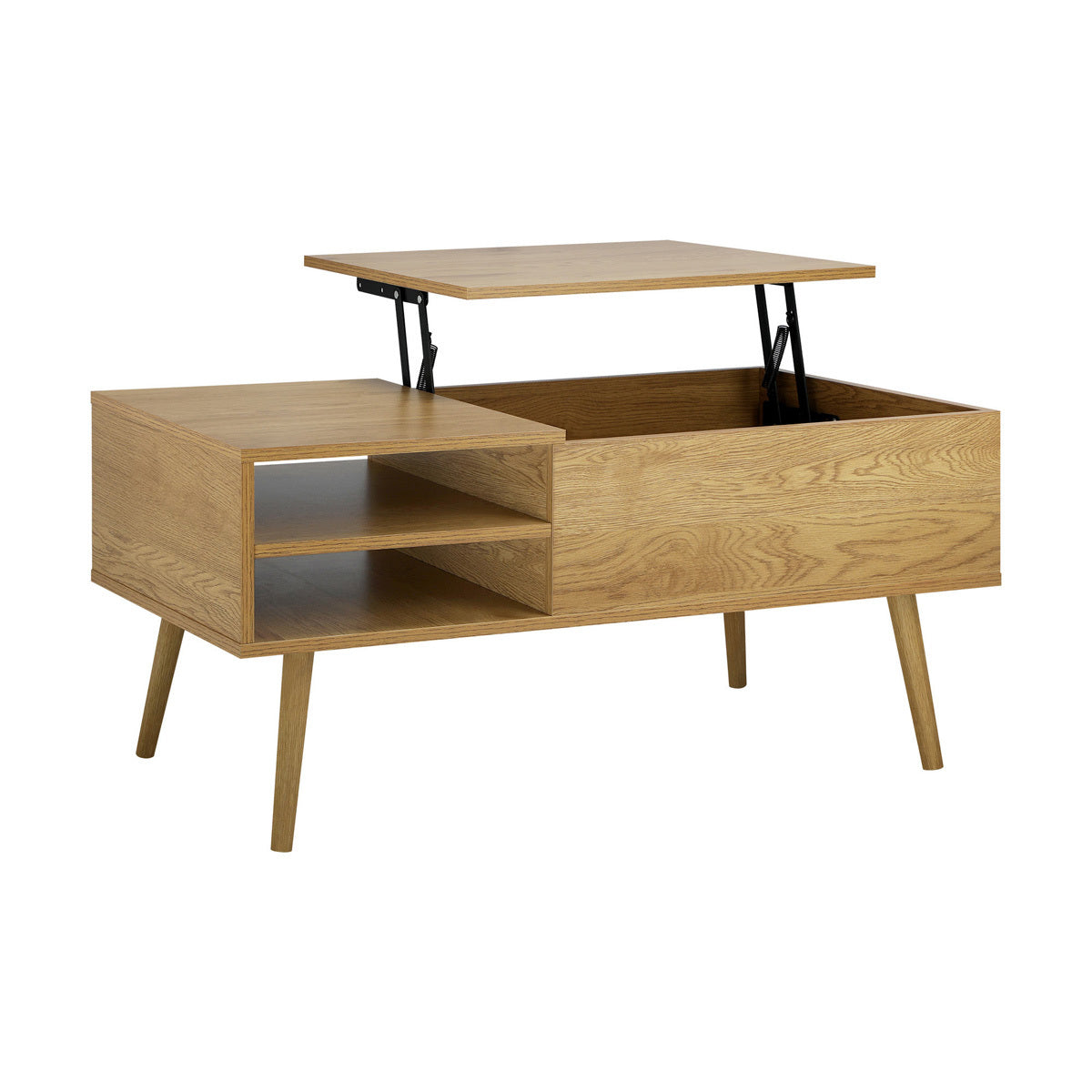 Wooden Lift-Top Coffee Table with Storage