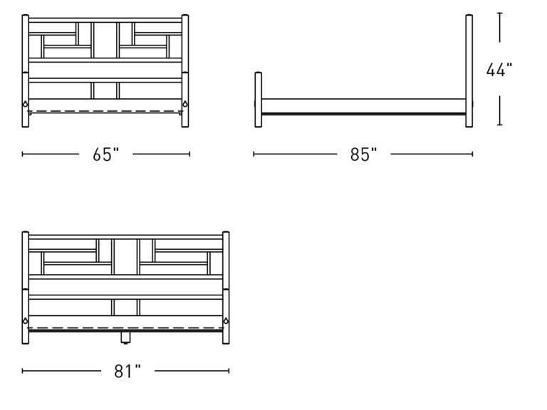 Wooden Queen Size Bed without Storage for Bedroom