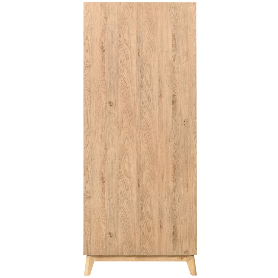 Solid Wood Bookshelf for Living Storage in Natural Finish