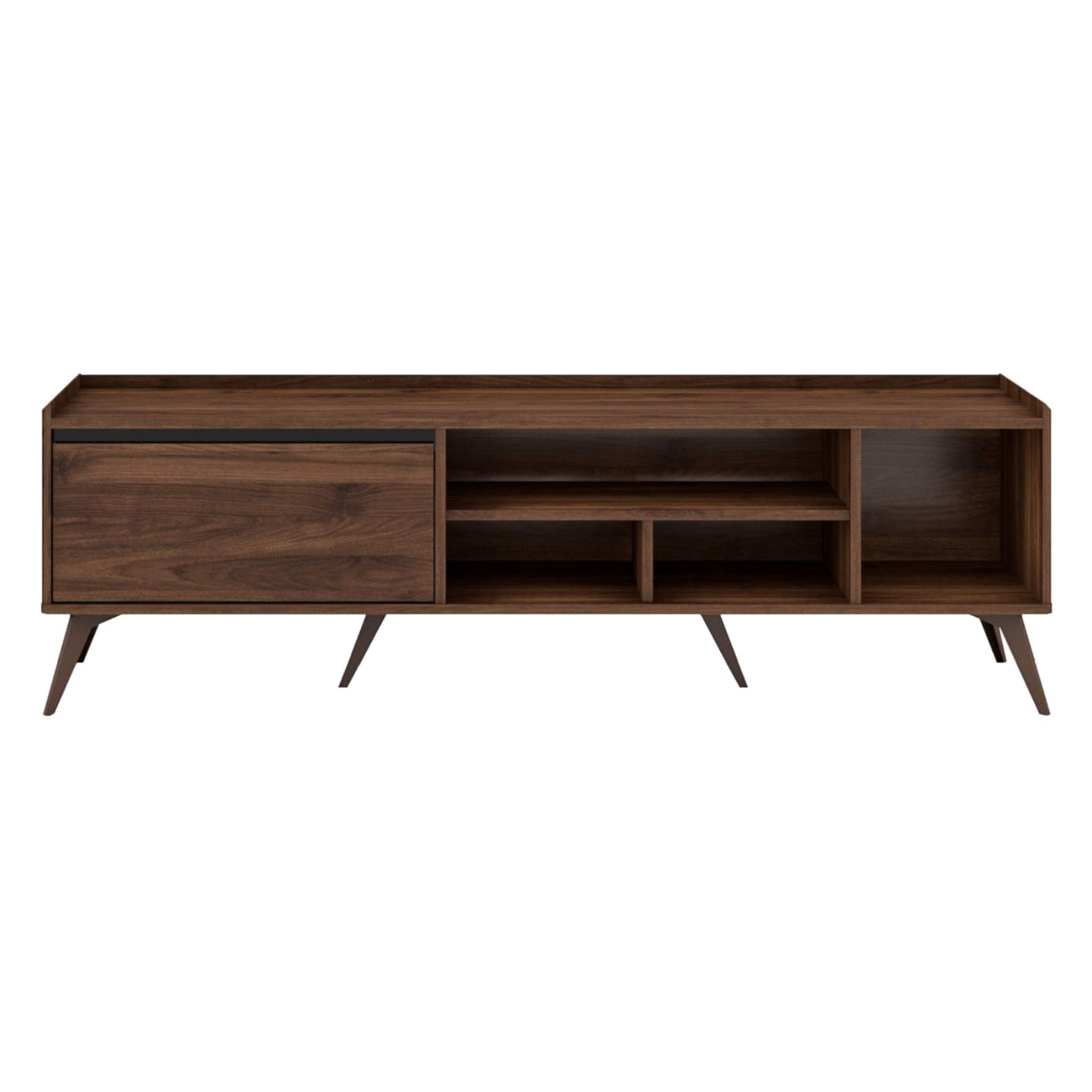 Solid Wood TV Unit for Living Room in Walnut Finish