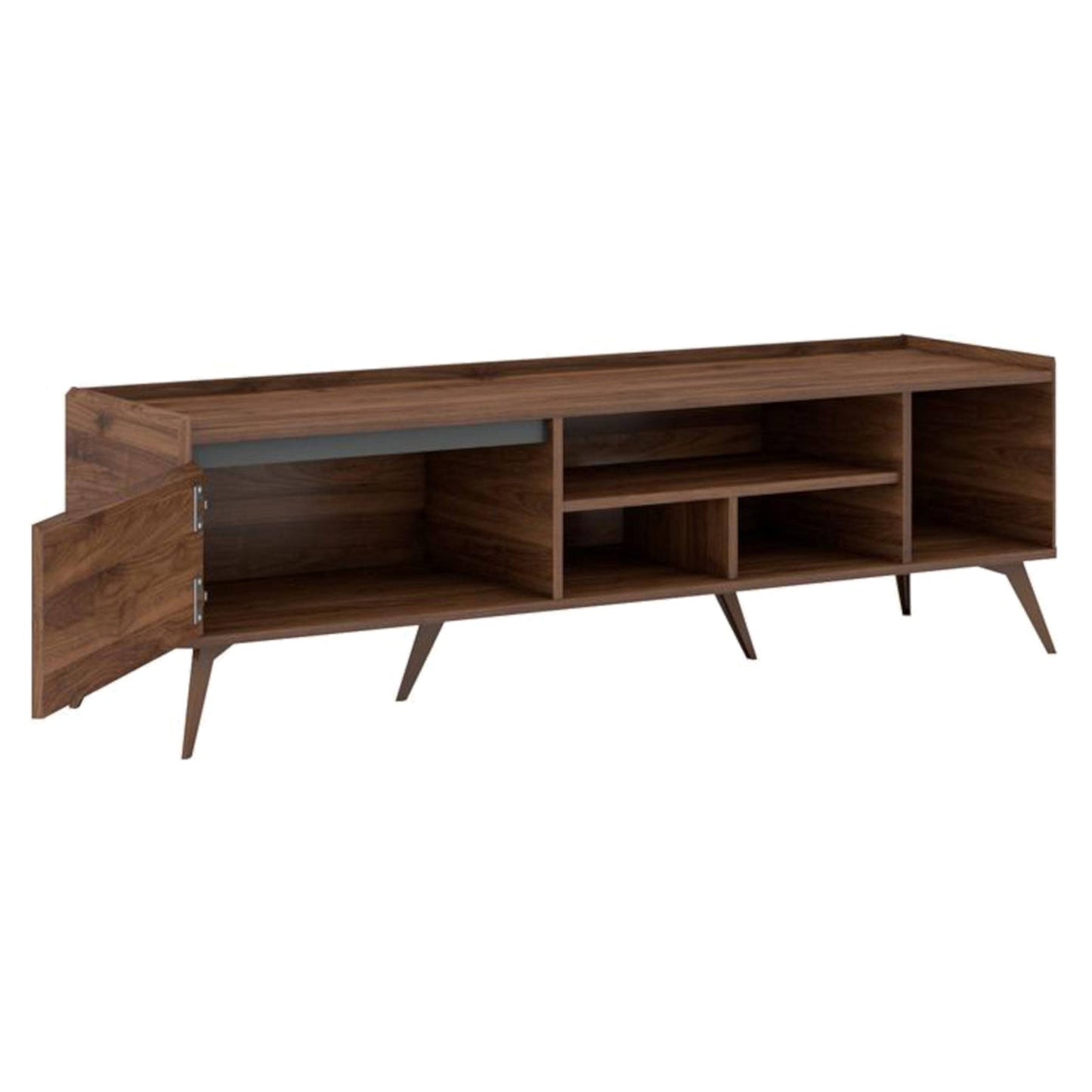 Solid Wood TV Unit for Living Room in Walnut Finish