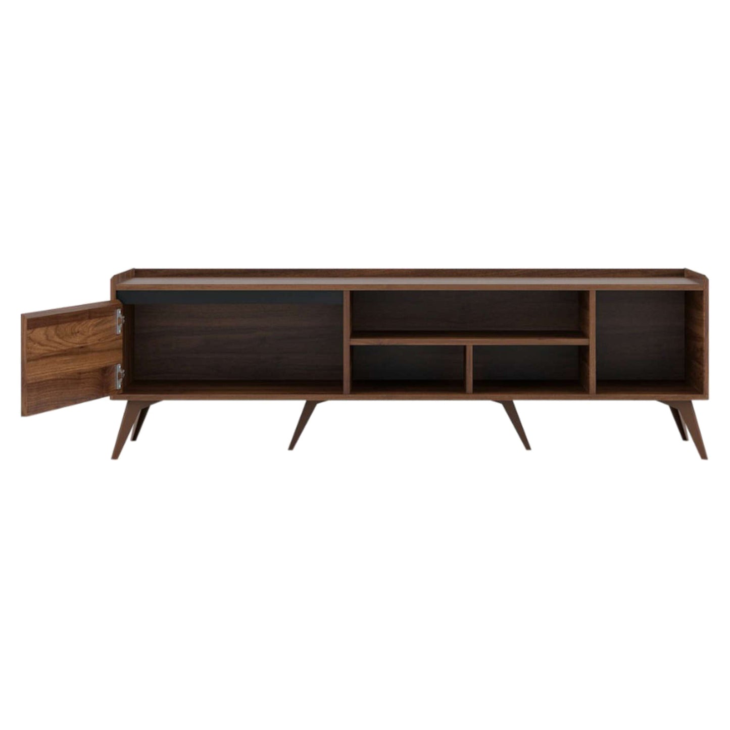 Solid Wood TV Unit for Living Room in Walnut Finish