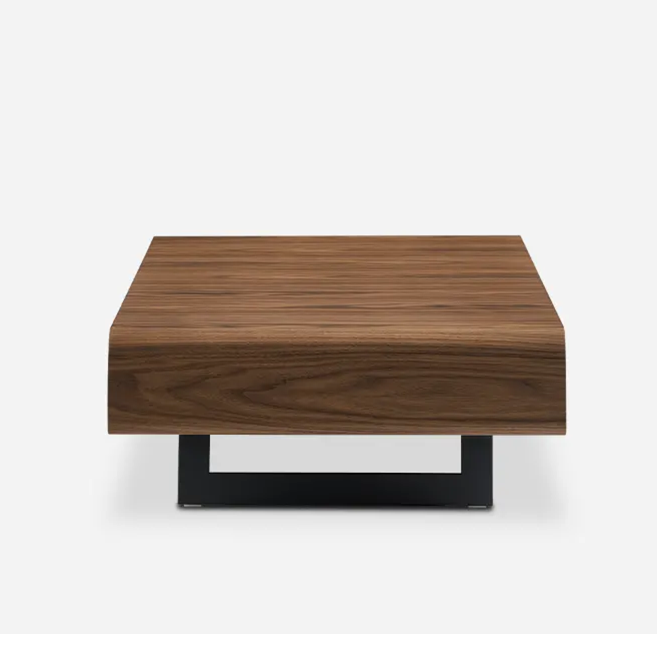 Wooden Coffee Table with Open Shelf in Walnut Finish