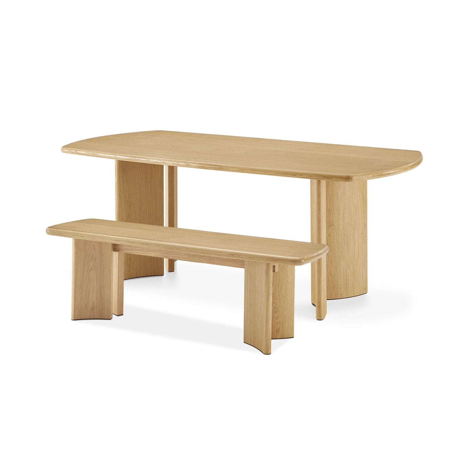 Solid Wood Dining Table 6 Seater with Bench for Dining Room