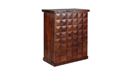 Solid Wood Bar Cabinet for Wine Bottle and Glass Storage