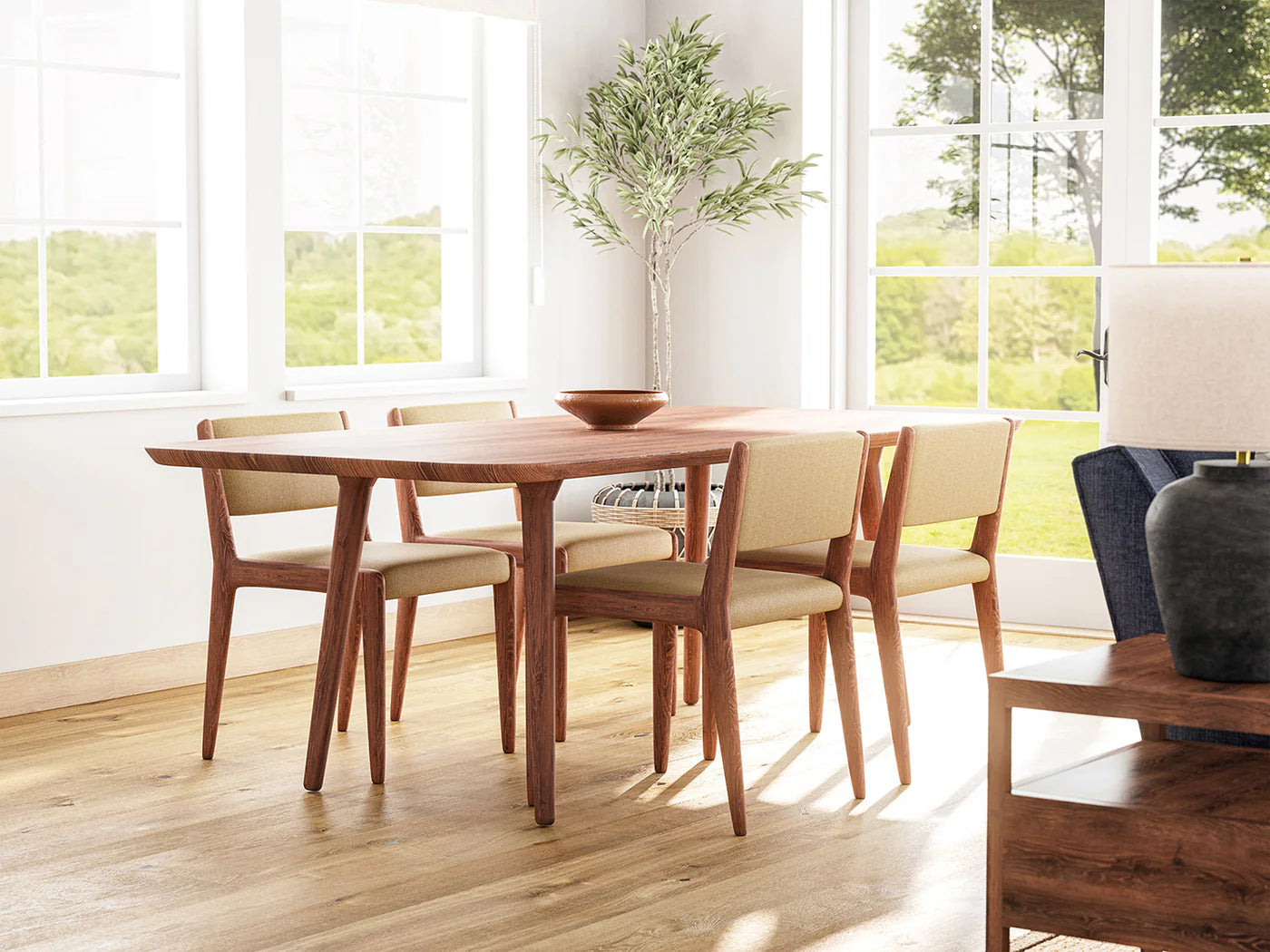 Solid Wood Dining Table 4-Seater Set for Dining Room