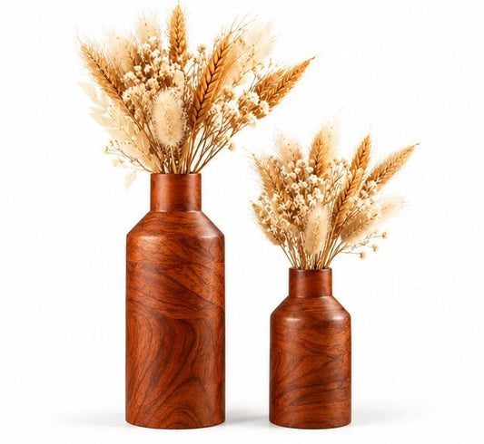 Sheesham Wood Flower Vases for Table Decor