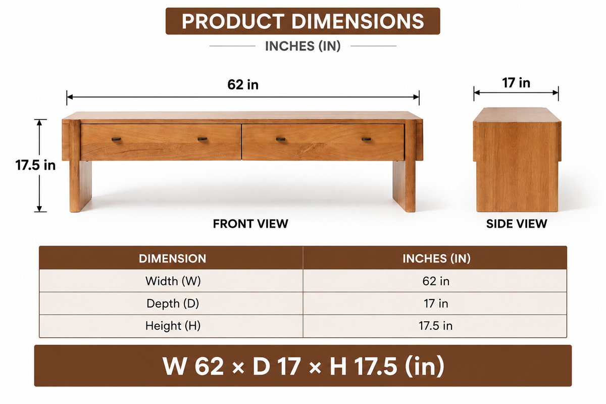 Solid Wood Storage Bench with Drawers