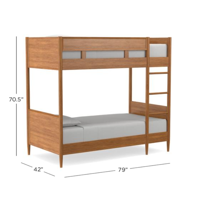 Wooden Bunk Bed for Kid's Bedroom in Natural Finish