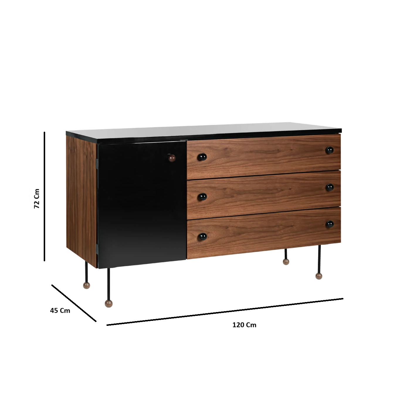 Wooden Sideboard Cabinet with Drawers Storage for Living Room